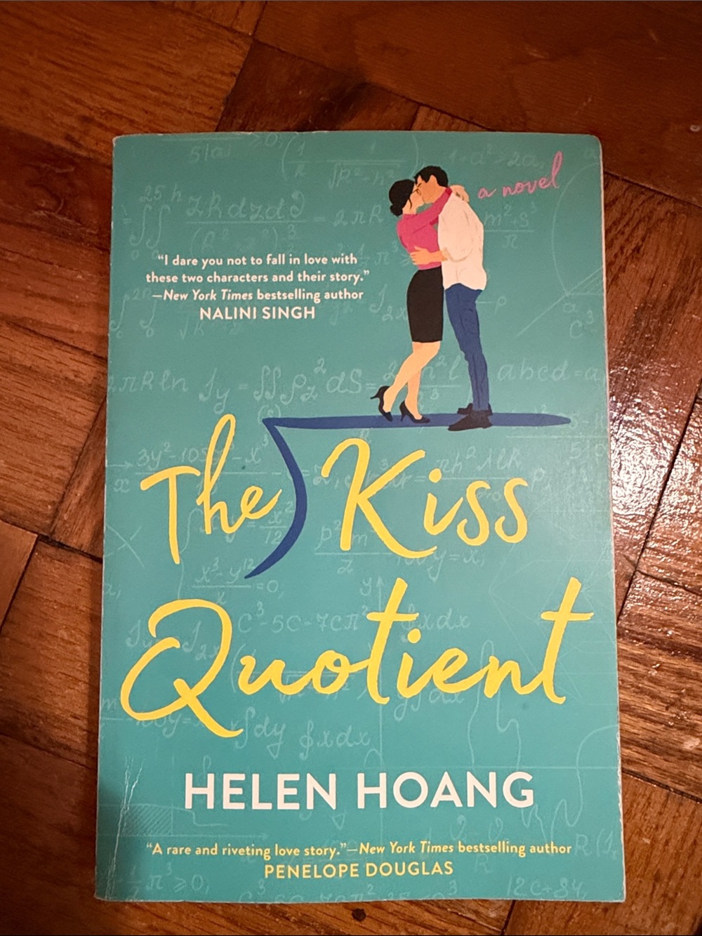 The Kiss Quotient by Helen Hoang - Teal & Yellow Cover